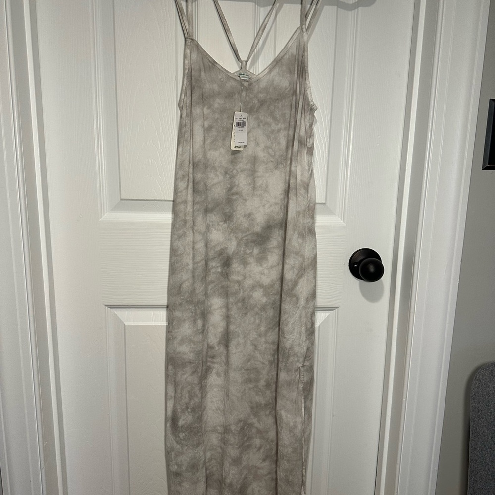 Aerie Gray Tie-Dye Maxi Dress
